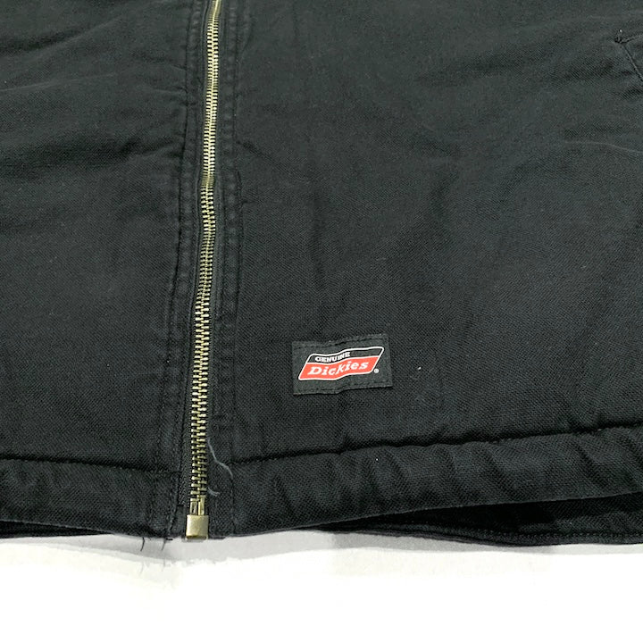 ディッキーズ 古着 ダックベスト 裏地ボア ブラック 3XL