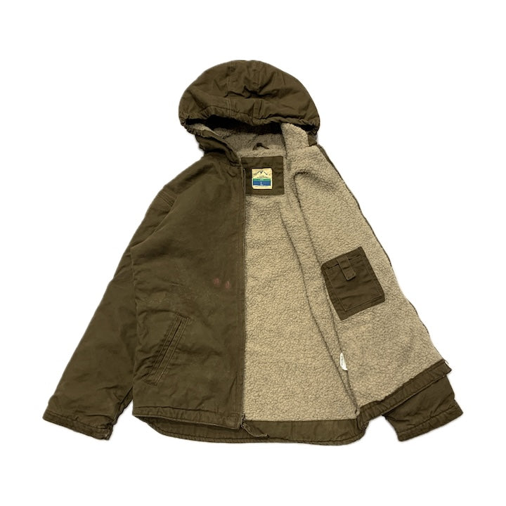 ノーブランド 古着 ダックジャケット 裏地ボア レディースM