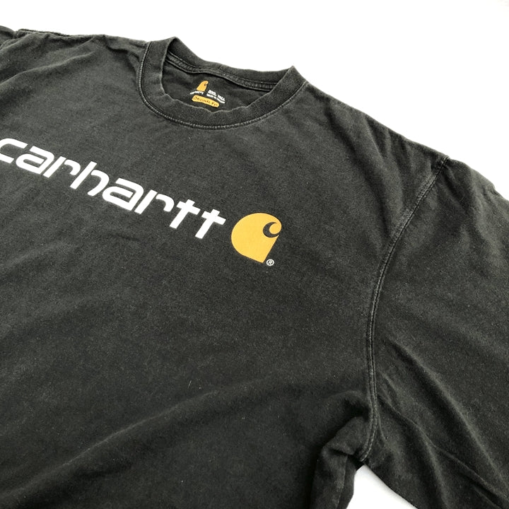 カーハート 古着 Tシャツ ビッグロゴ ブラック 2XL