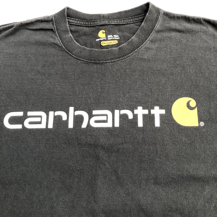 カーハート 古着 Tシャツ ビッグロゴ ブラック 2XL