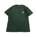 カーハート 古着 Tシャツ グリーン ワンポイントロゴ M