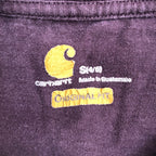 カーハート 古着 Tシャツ ワイン ワンポイントロゴ S