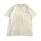 カーハート 古着 Tシャツ グレー ワンポイントロゴ L