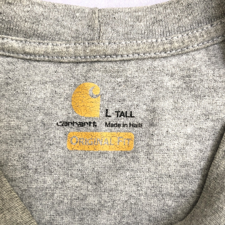 カーハート 古着 Tシャツ グレー ワンポイントロゴ L