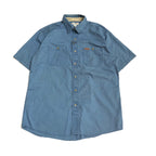 カーハート Carhartt 半袖シャツ ワークシャツ ブルー 青 無地 メンズL