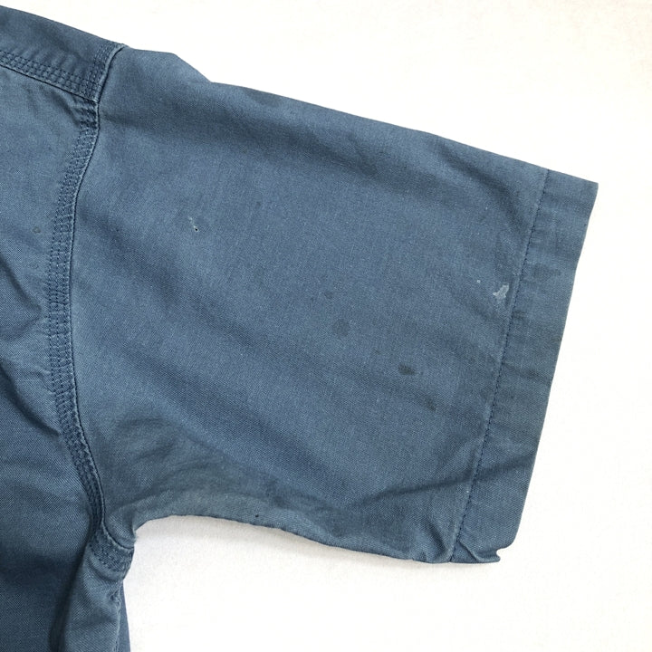 カーハート Carhartt 半袖シャツ ワークシャツ ブルー 青 無地 メンズL