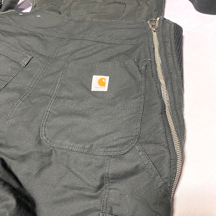 カーハート 古着 オーバーオール クイックダック ブラック S