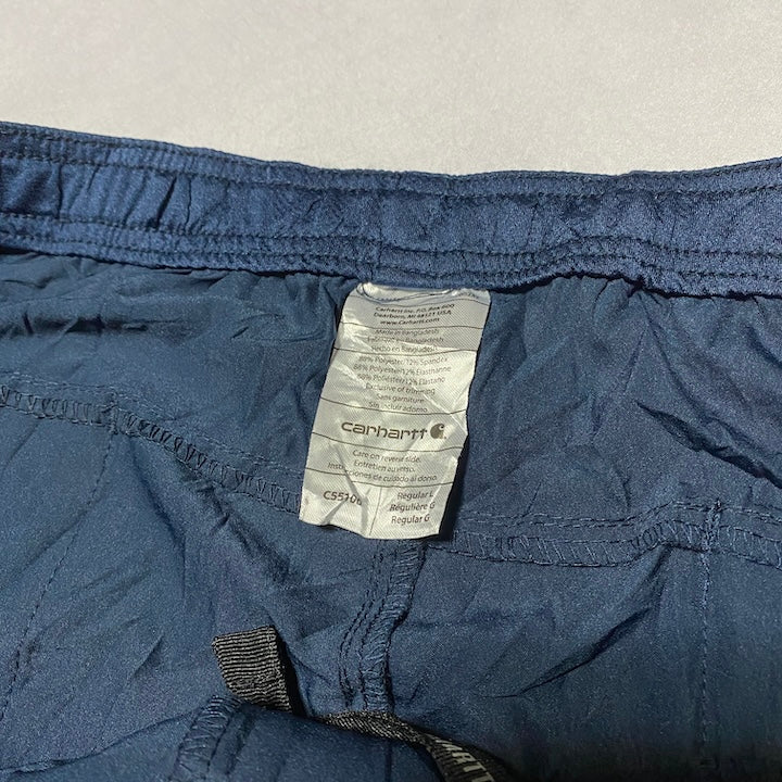 カーハート 古着 ナイロンパンツ ネイビー フォース L