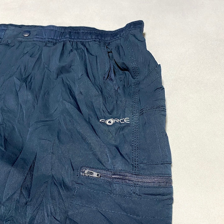 カーハート 古着 ナイロンパンツ ネイビー フォース L