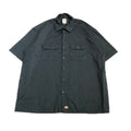 ディッキーズ Dickies 半袖シャツ ワークシャツ ネイビー 無地 メンズ2XL