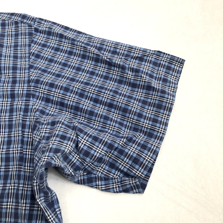 ラルフローレン 古着 半袖シャツ チェックシャツ 刺繍ロゴ 2XL