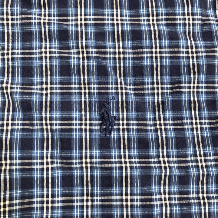 ラルフローレン 古着 半袖シャツ チェックシャツ 刺繍ロゴ 2XL