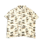 ノーブランド 古着 半袖シャツ アロハシャツ アイボリー 2XL