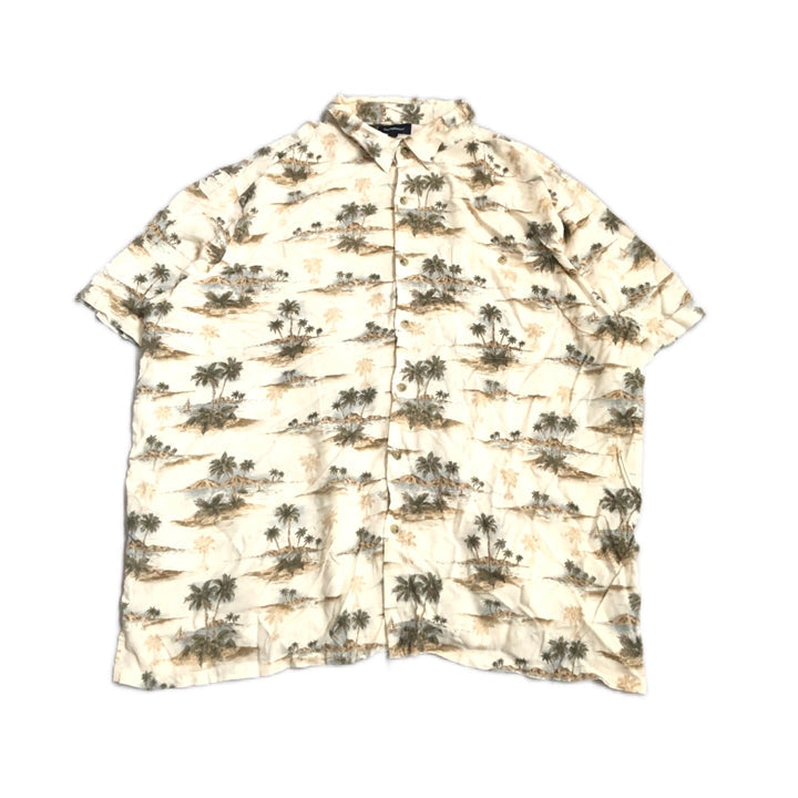 ノーブランド 古着 半袖シャツ アロハシャツ アイボリー 2XL