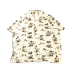 ノーブランド 古着 半袖シャツ アロハシャツ アイボリー 2XL