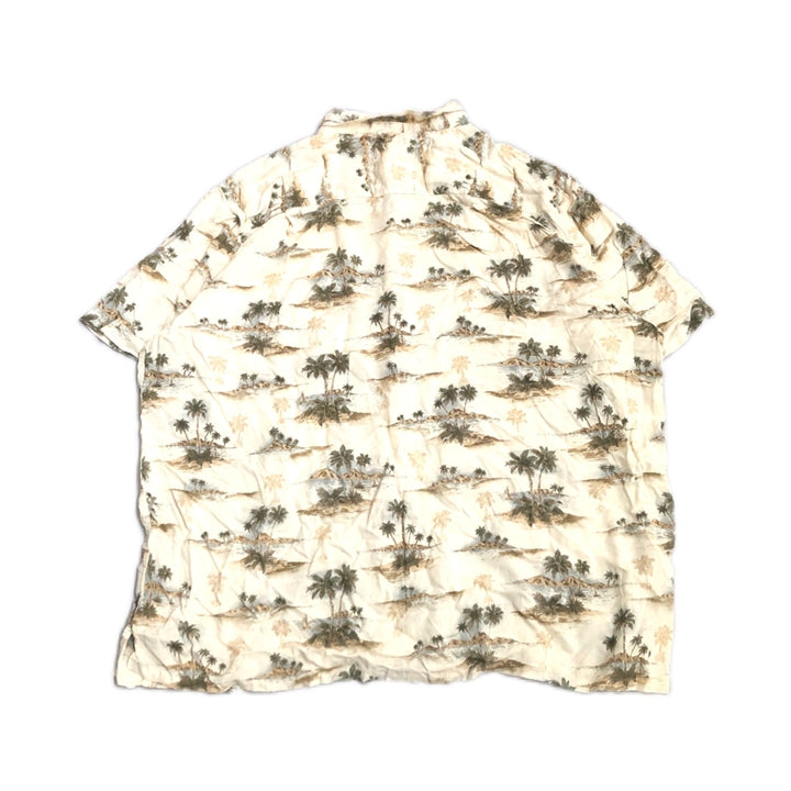 ノーブランド 古着 半袖シャツ アロハシャツ アイボリー 2XL