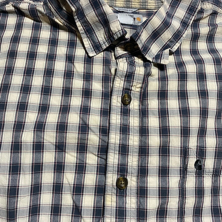 カーハート 古着 半袖シャツ ワークシャツ チェック 2XL