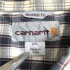 カーハート 古着 半袖シャツ ワークシャツ チェック 2XL