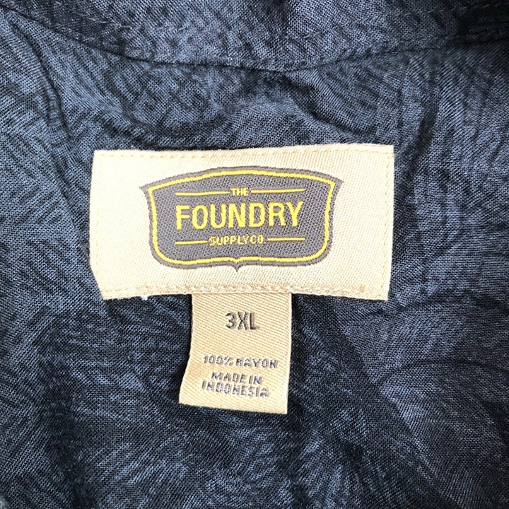 foundry 半袖シャツ アロハシャツ ブラック 黒 総柄 メンズ3XL