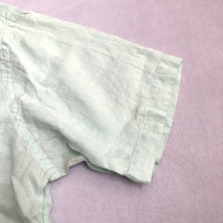 ラルフローレン 古着 半袖シャツ 刺繍ロゴ ライトグリーン 2XL