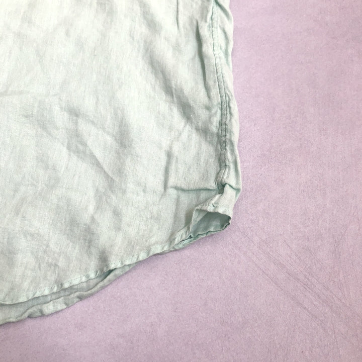 ラルフローレン 古着 半袖シャツ 刺繍ロゴ ライトグリーン 2XL