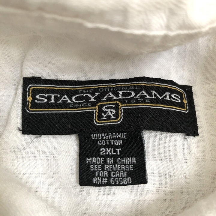 ステイシーアダムス 古着 半袖シャツ 白シャツ  2XL