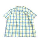 コロンビア Columbia 半袖シャツ チェック グリーン ブルー メンズ2XL