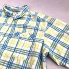 コロンビア Columbia 半袖シャツ チェック グリーン ブルー メンズ2XL
