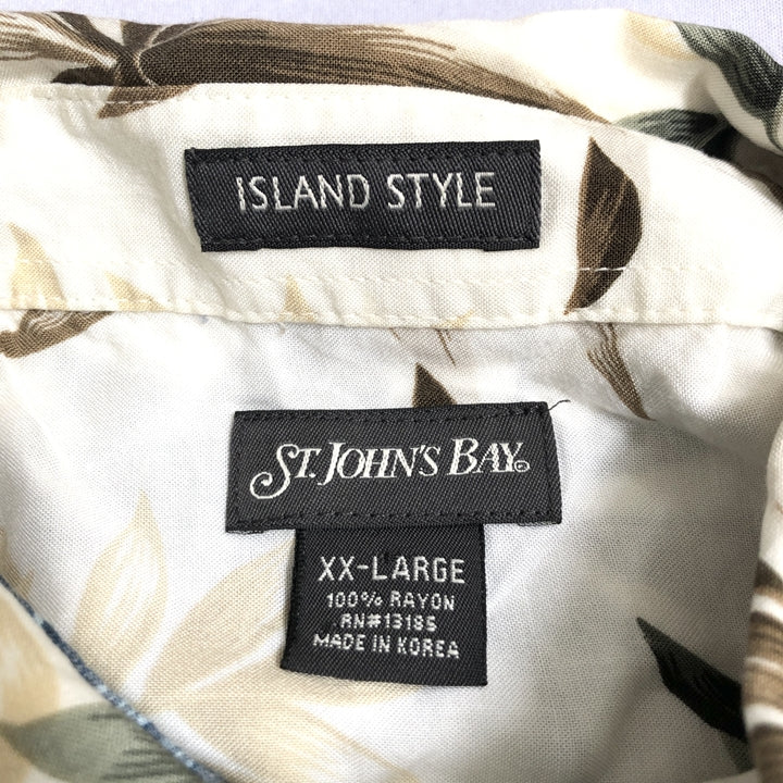 セントジョンズベイ 古着 半袖シャツ アロハシャツ アイボリー 2XL