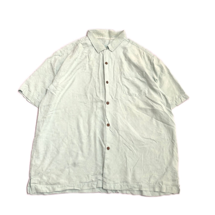 トミーバハマ 古着 半袖シャツ アロハシャツ ライトブルー 2XL