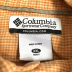 コロンビア Columbia 半袖シャツ チェック オレンジ PFG メンズ2XL