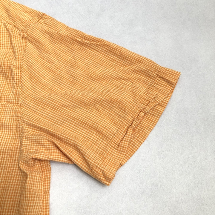 コロンビア Columbia 半袖シャツ チェック オレンジ PFG メンズ2XL