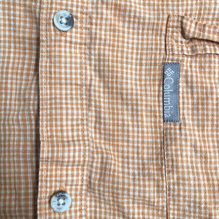 コロンビア Columbia 半袖シャツ チェック オレンジ PFG メンズ2XL