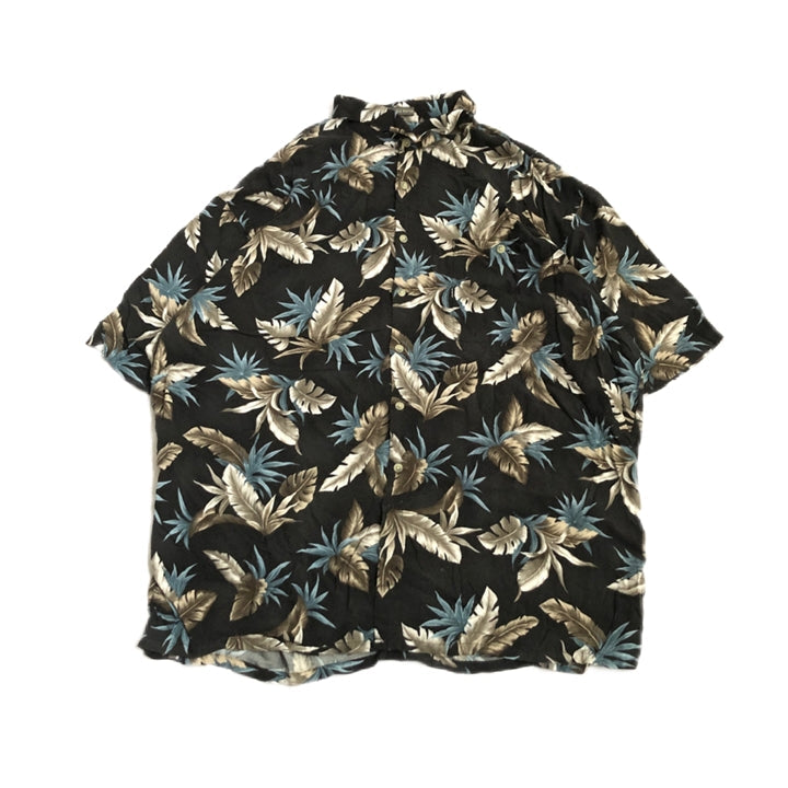 VAN HEUSEN 古着 半袖シャツ アロハシャツ ブラック 2XL