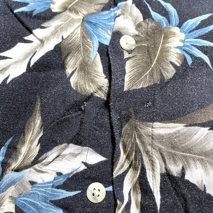 VAN HEUSEN 古着 半袖シャツ アロハシャツ ブラック 2XL