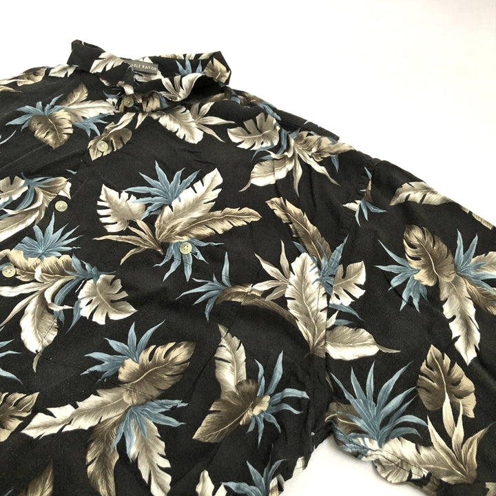 VAN HEUSEN 古着 半袖シャツ アロハシャツ ブラック 2XL