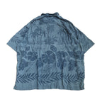 トミーバハマ 古着 半袖シャツ アロハシャツ ブルー 2XL