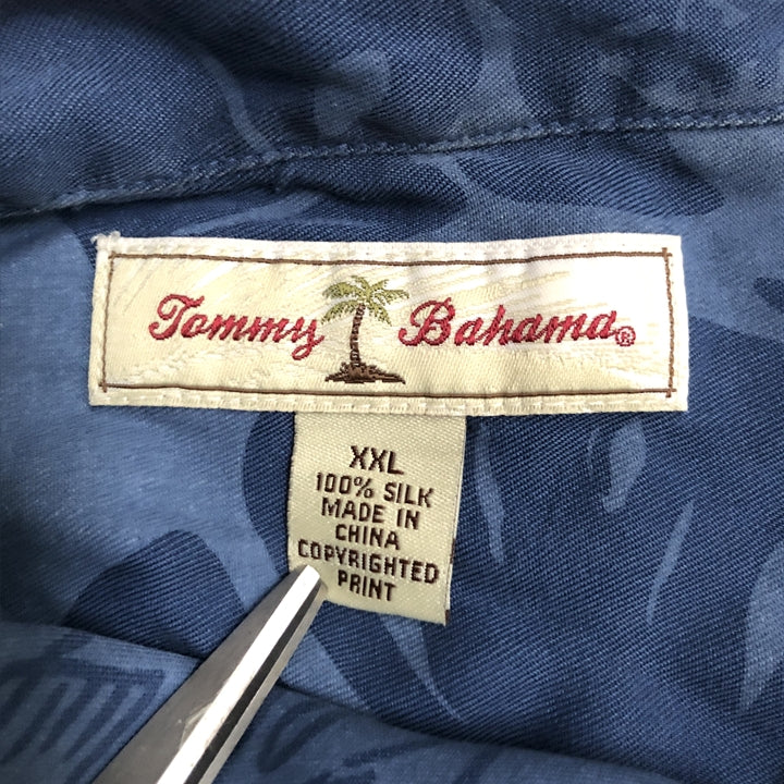 トミーバハマ 古着 半袖シャツ アロハシャツ ブルー 2XL