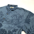 トミーバハマ 古着 半袖シャツ アロハシャツ ブルー 2XL