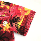 ノーブランド 古着 半袖シャツ アロハシャツ レッド 2XL