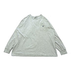 ポロラルフローレン 古着 ロンT 刺繍ロゴ ライトグレー XXL