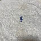 ポロラルフローレン 古着 ロンT 刺繍ロゴ ライトグレー XXL