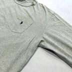 ポロラルフローレン 古着 ロンT 刺繍ロゴ ライトグレー XXL
