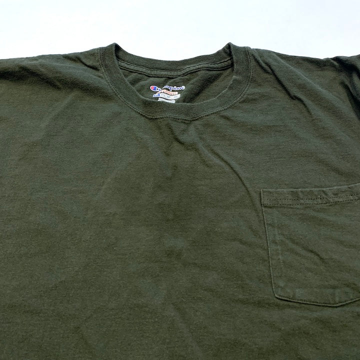 チャンピオン Champion ロンT カーキ 刺繍ロゴ メンズXXL