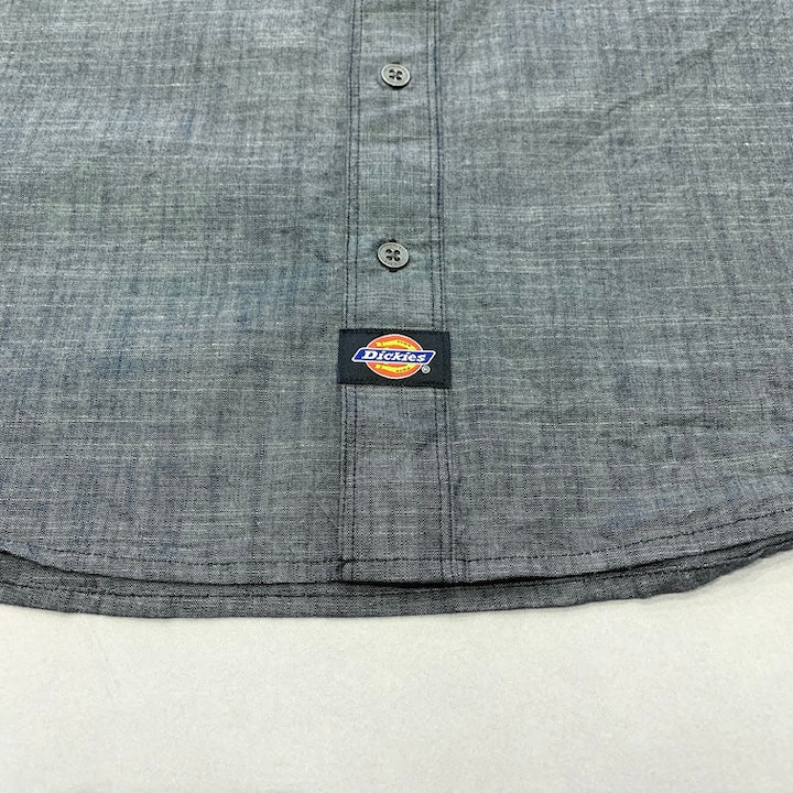 ディッキーズ Dickies 長袖シャツ ワークシャツ ダークグレー メンズXXL
