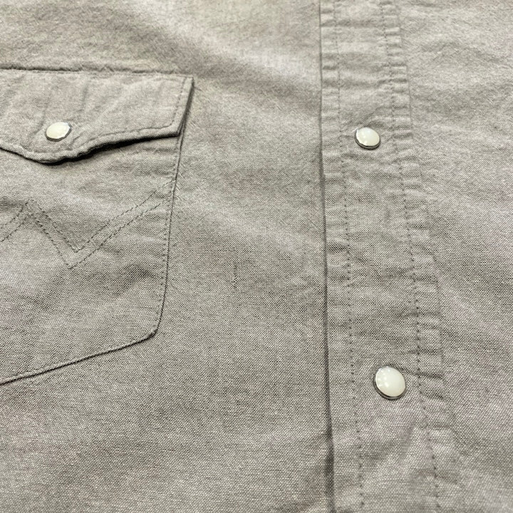 ラングラー Wrangler 長袖シャツ ウエスタンシャツ グレー メンズXXL