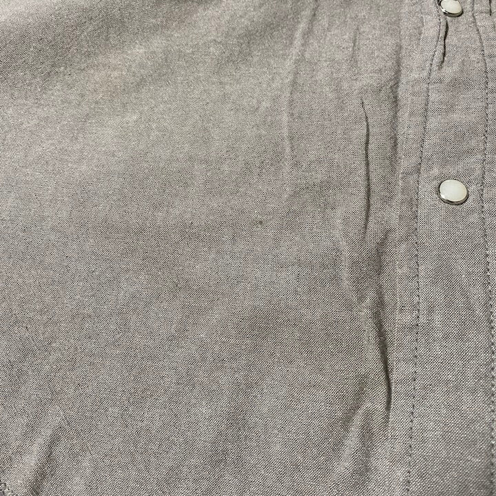 ラングラー Wrangler 長袖シャツ ウエスタンシャツ グレー メンズXXL