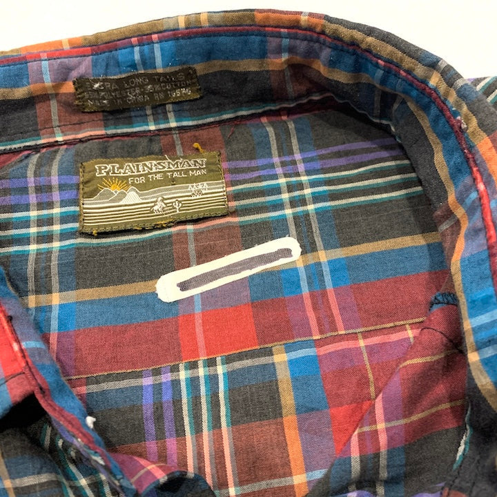 ヴィンテージスタイル 長袖シャツ チェックシャツ レッド メンズXXL