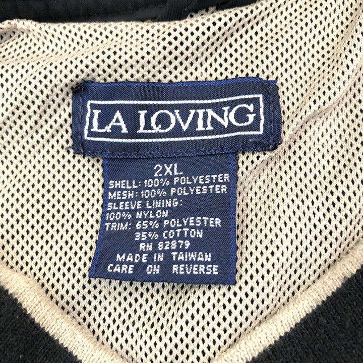 LA LOVING ナイロンプルオーバー 企業ロゴ ブラック メンズ2XL