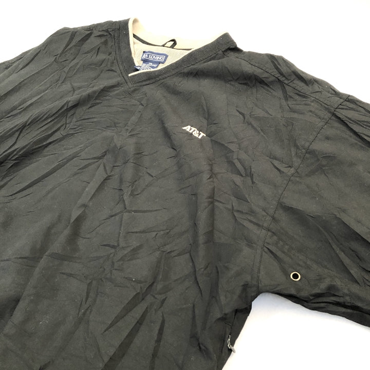 LA LOVING ナイロンプルオーバー 企業ロゴ ブラック メンズ2XL